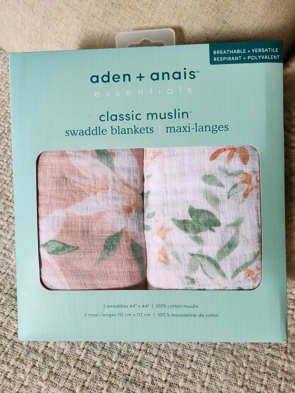 Aden + Anais Floral Pink Muslin Swaddles